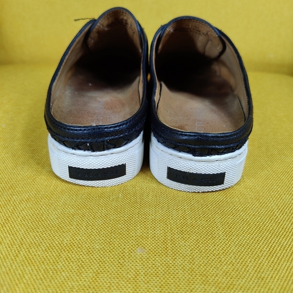 TRASK Lacy Women's Slip On Weaved Leather Black Sneaker Mule Size 7.5M - Picture 8 of 9